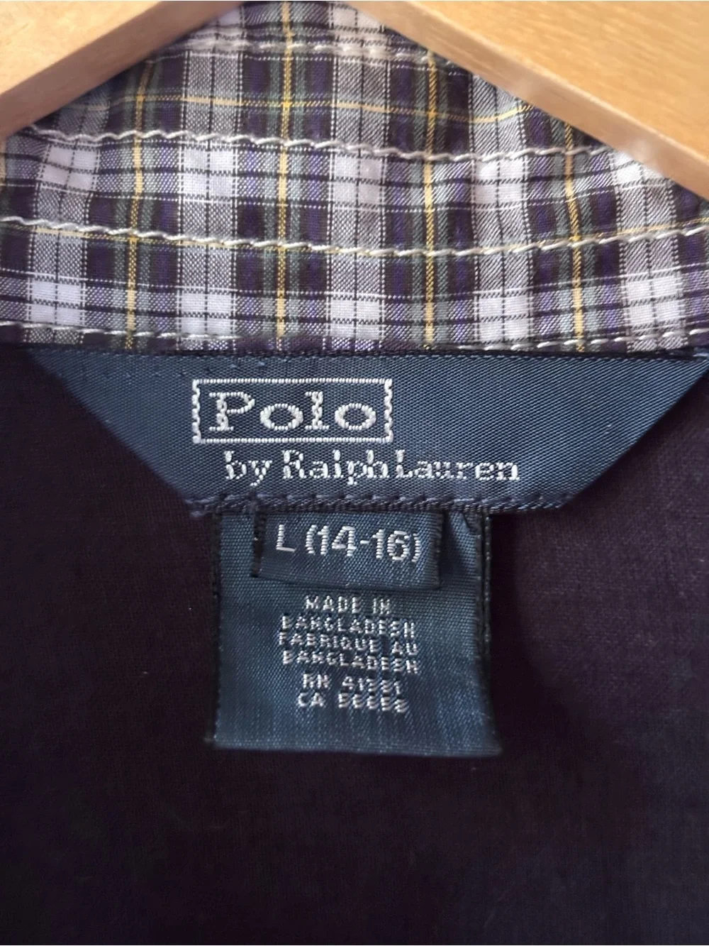Polo Ralph Lauren Plaid Zip Up Car Bomber Jacket Navy
